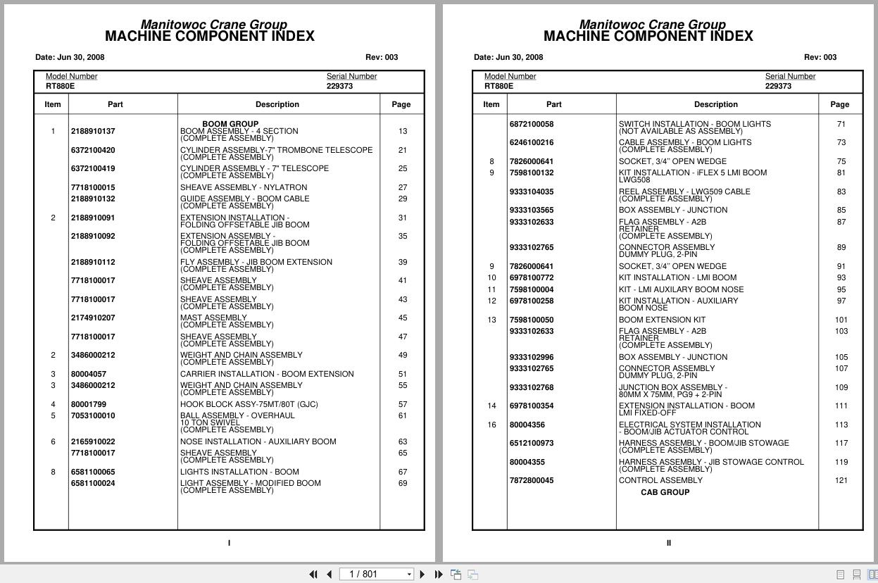 Grove Crane RT880E 229373 Parts Manual 2008 (1)