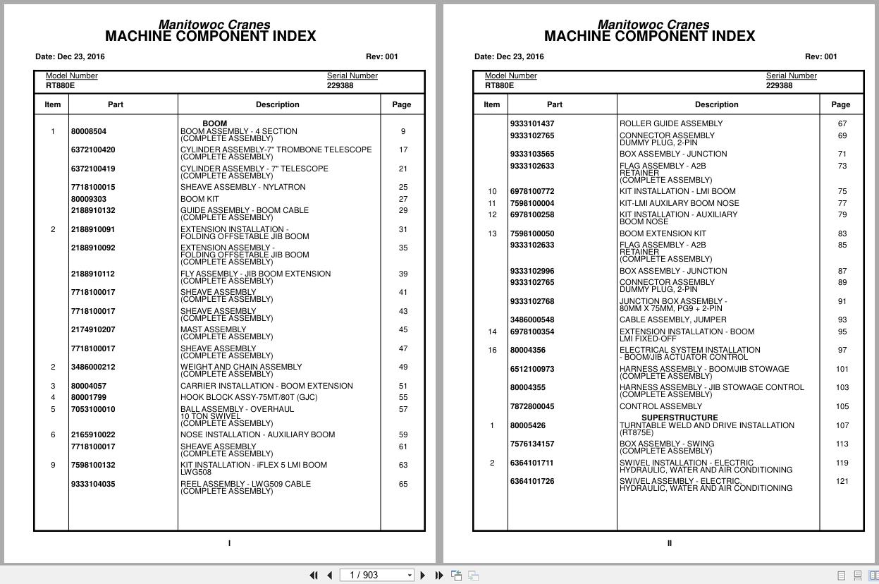 Grove Crane RT880E 229388 Parts Manual 2016 (1)
