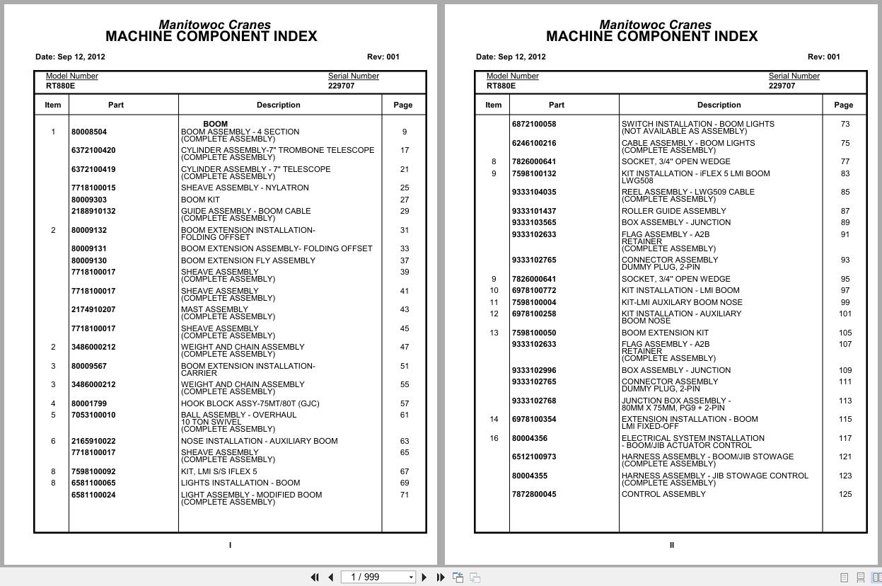 Grove Crane RT880E 229707 Parts Manual 2012 (1)