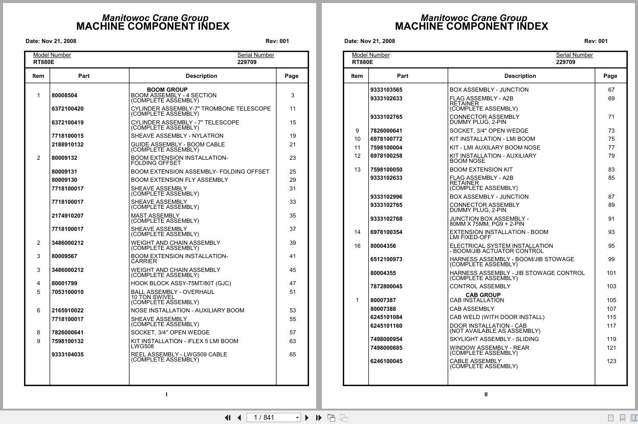 Grove Crane RT880E 229709 Parts Manual 2008 (1)