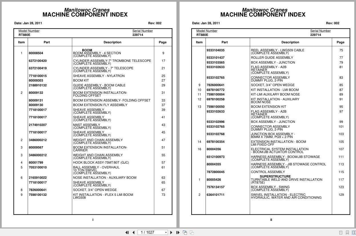 Grove Crane RT880E 229714 Parts Manual 2011 (1)