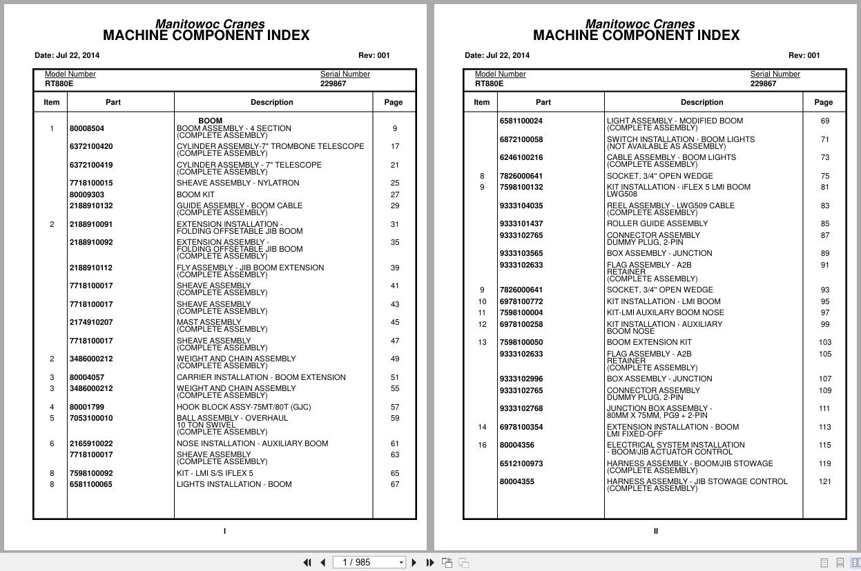 Grove Crane RT880E 229867 Parts Manual 2014 (1)