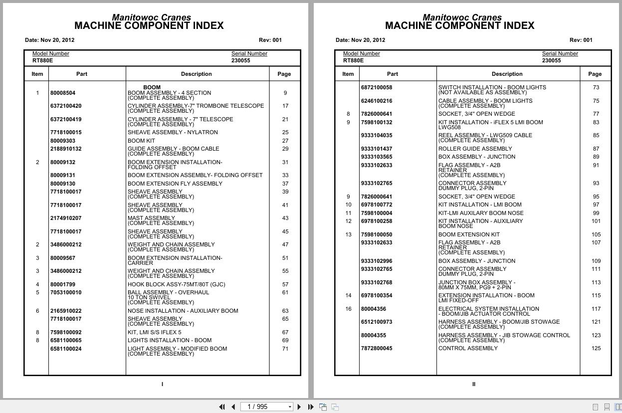 Grove Crane RT880E 230055 Parts Manual 2012 (1)