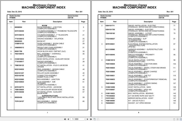 Grove Crane RT880E 230138 Parts Manual 2016 (1)
