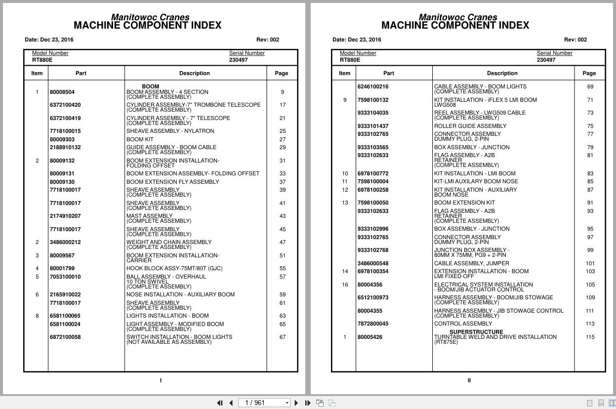 Grove Crane RT880E 230497 Parts Manual 2016 (1)