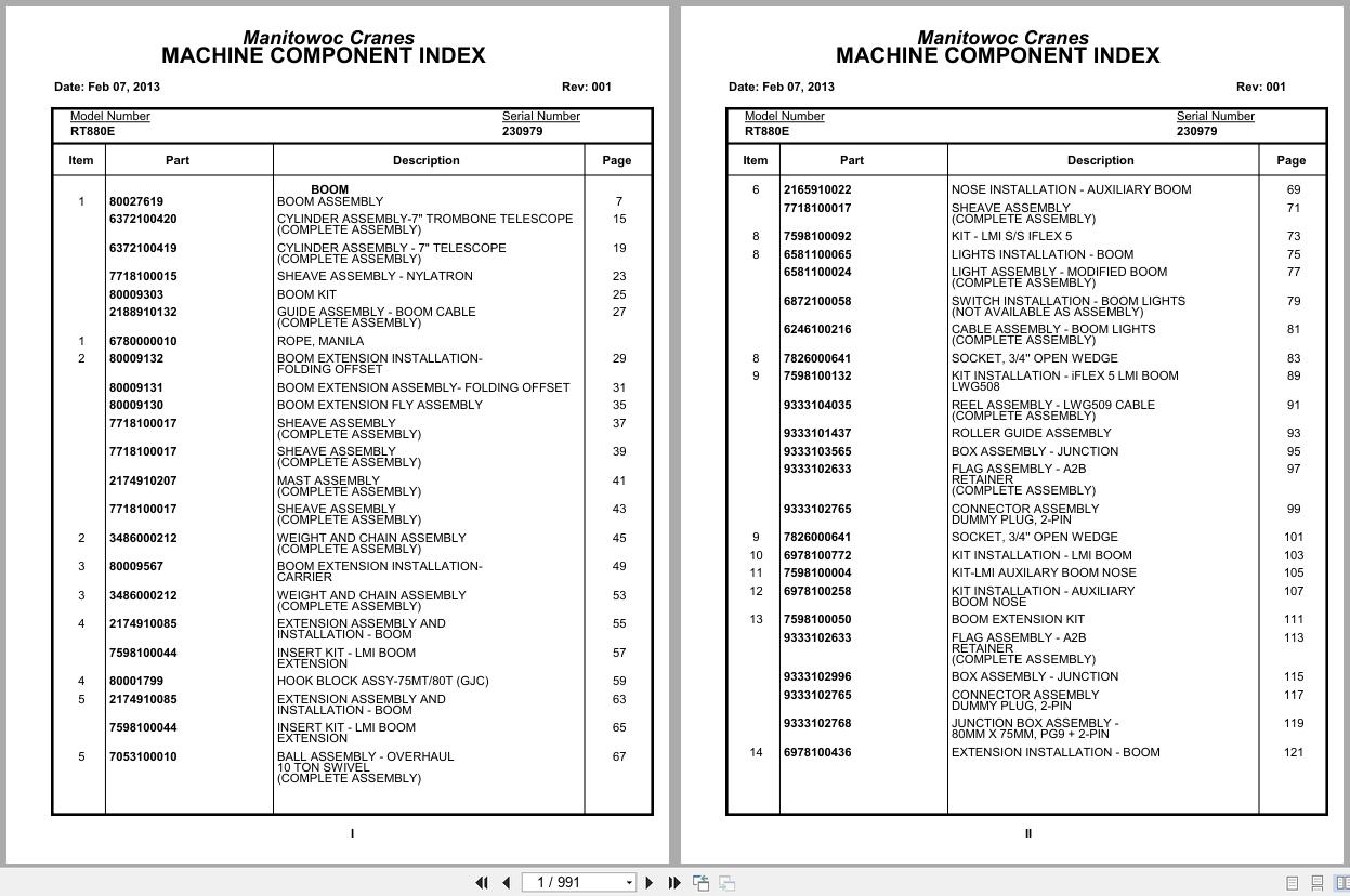 Grove Crane RT880E 230979 Parts Manual 2013 (1)