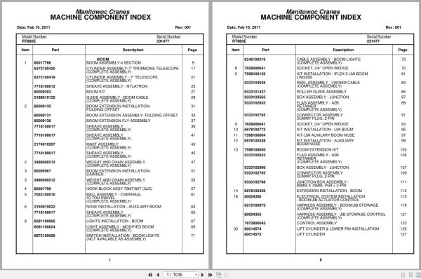 Grove Crane RT880E 231477 Parts Manual 2011 (1)