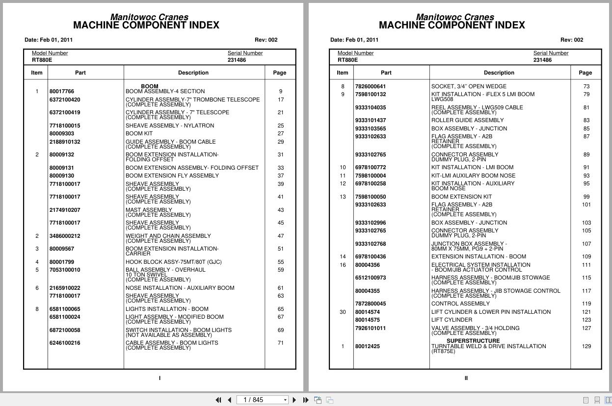 Grove Crane RT880E 231486 Parts Manual 2011 (1)