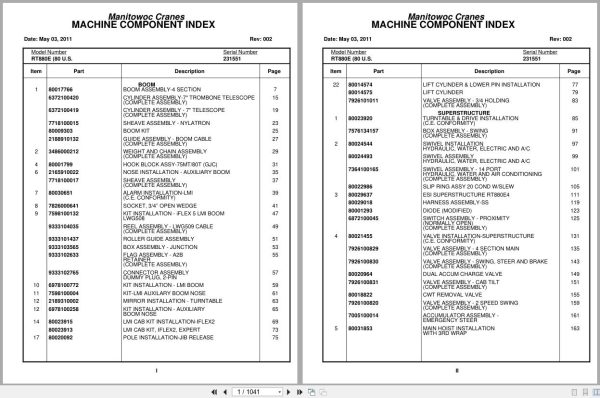 Grove Crane RT880E 231551 Parts Manual 2011 (1)
