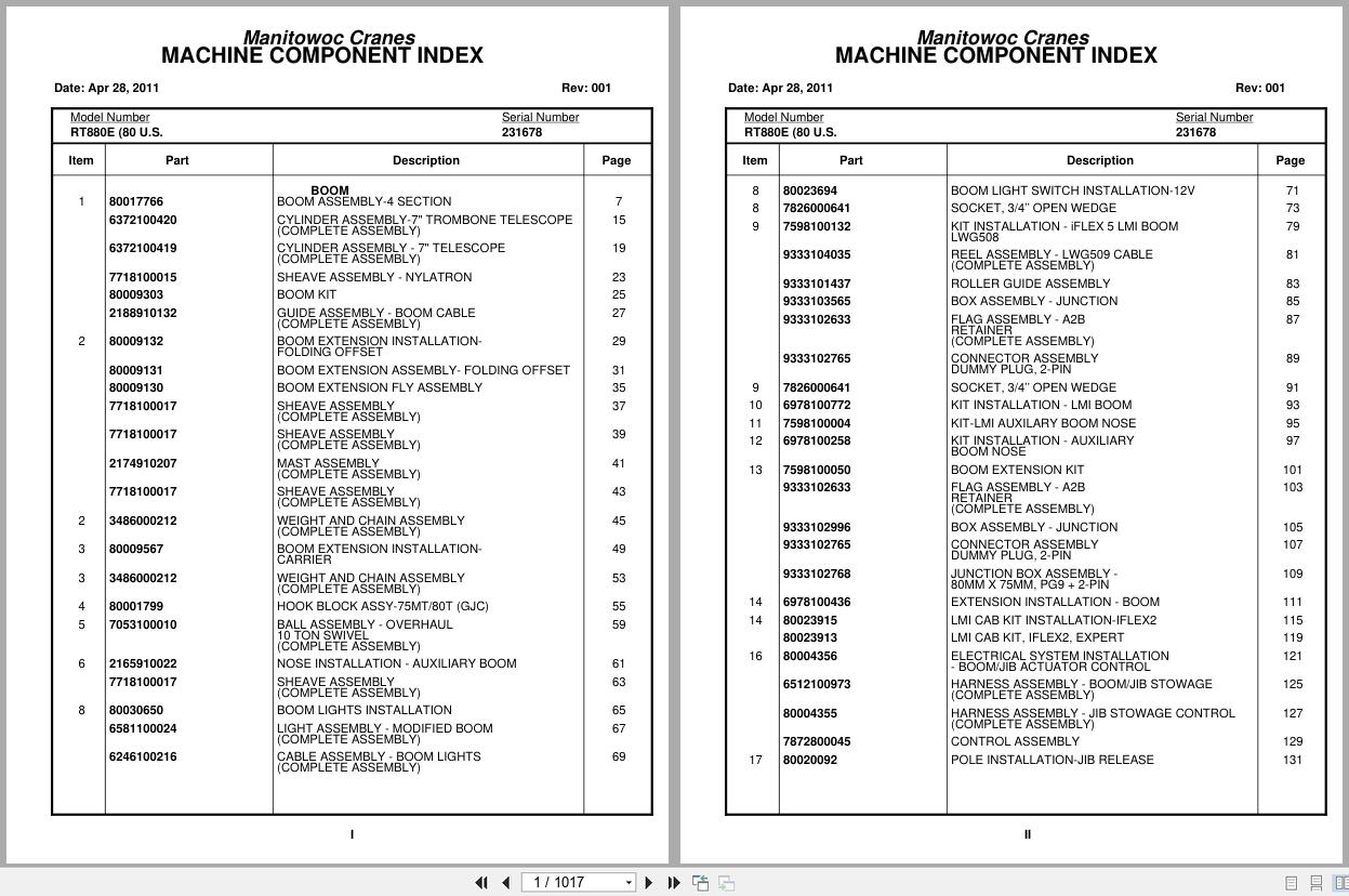 Grove Crane RT880E 231678 Parts Manual 2011 (1)