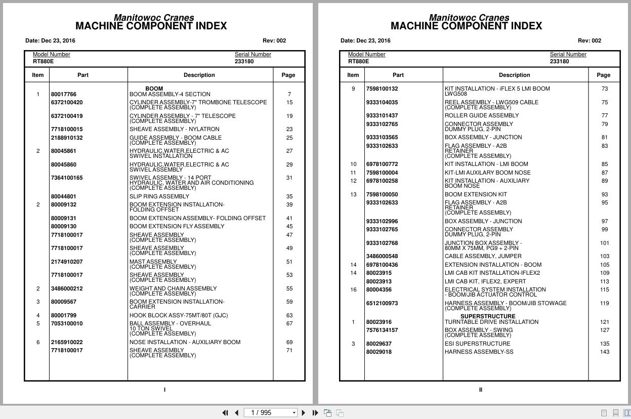 Grove Crane RT880E 233180 Parts Manual 2016 (1)