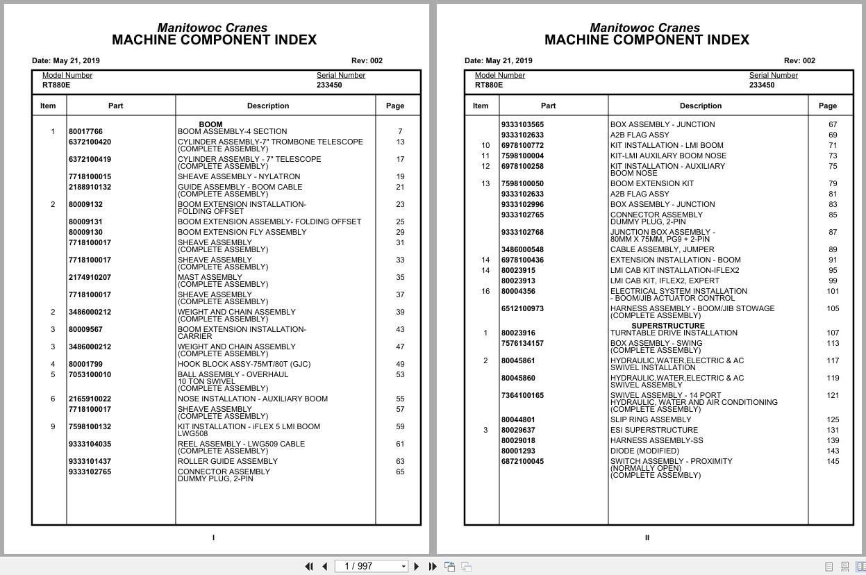Grove Crane RT880E 233450 Parts Manual 2019 (1)