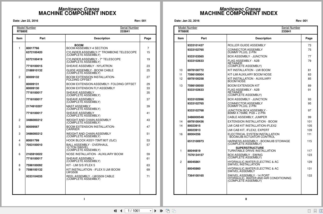Grove Crane RT880E 233841 Parts Manual 2016 (1)
