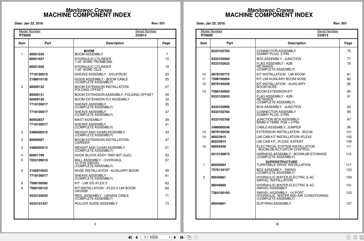 Grove Crane RT880E 233914 Parts Manual 2016 (1)