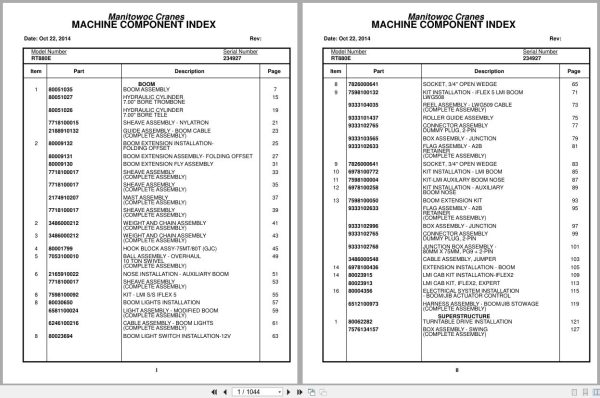 Grove Crane RT880E 234927 Parts Manual 2014 (1)