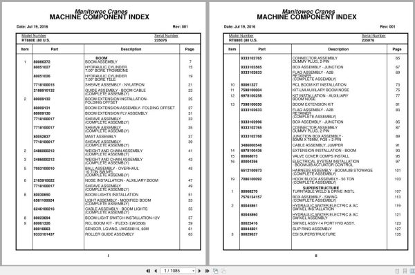 Grove Crane RT880E 235076 Parts Manual 2016 (1)