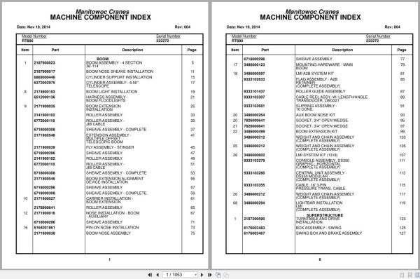 Grove Crane RT890 222272 Parts Manual 2014 (1)
