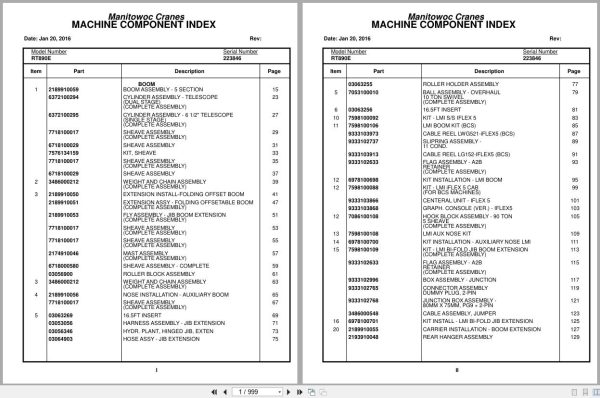 Grove Crane RT890E 223846 Parts Manual 2016 (1)