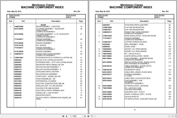 Grove Crane RT890E 224014 Parts Manual 2015 (1)