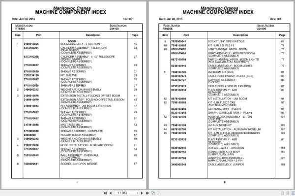 Grove Crane RT890E 224108 Parts Manual 2015 (1)