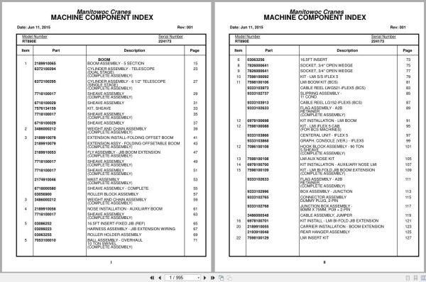 Grove Crane RT890E 224173 Parts Manual 2015 (1)