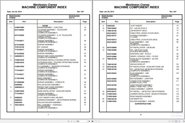 Grove Crane RT890E 224175 Parts Manual 2016 (1)