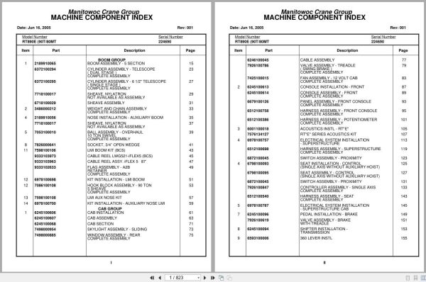 Grove Crane RT890E 224690 Parts Manual 2005 (1)