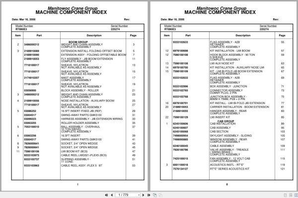 Grove Crane RT890E 225274 Parts Manual 2006 (1)