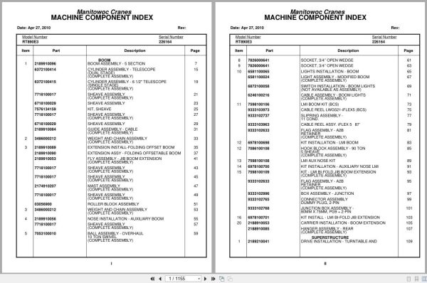 Grove Crane RT890E 226164 Parts Manual 2010 (1)