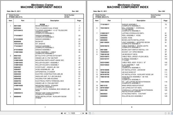 Grove Crane RT890E 231561 Parts Manual 2011 (1)