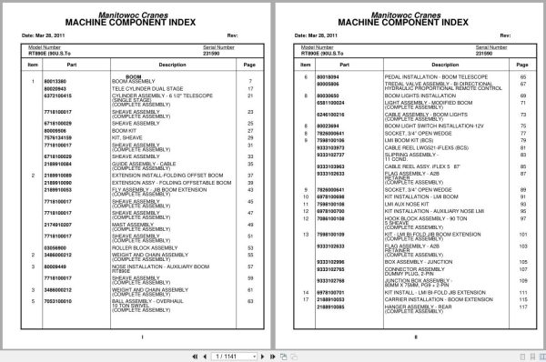 Grove Crane RT890E 231590 Parts Manual 2011 (1)
