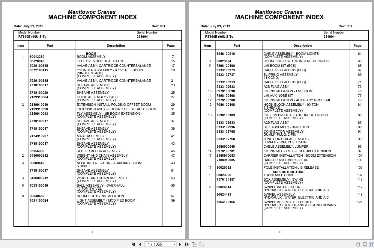Grove Crane RT890E 231904 Parts Manual 2019 (1)