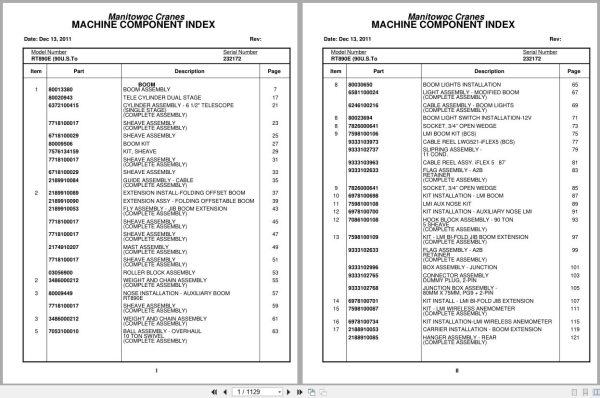 Grove Crane RT890E 232172 Parts Manual 2011 (1)