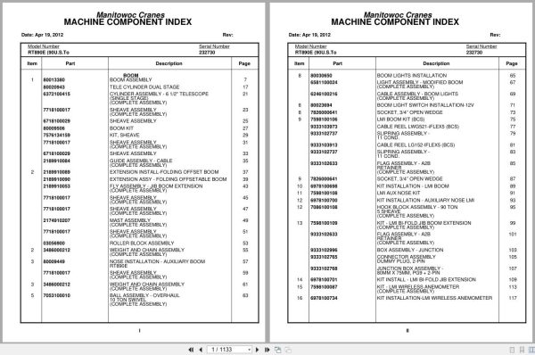 Grove Crane RT890E 232730 Parts Manual 2012 (1)