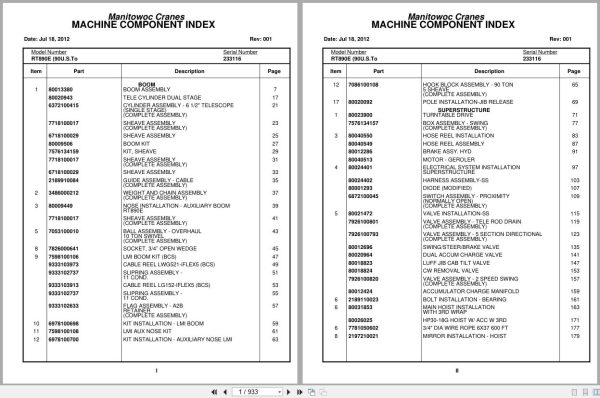 Grove Crane RT890E 233116 Parts Manual 2012 (1)