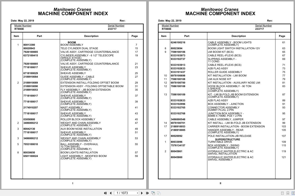 Grove Crane RT890E 233717 Parts Manual 2019 (1)