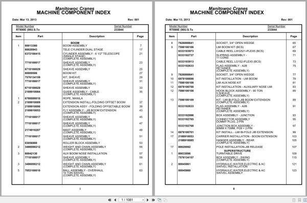 Grove Crane RT890E 233844 Parts Manual 2013 (1)