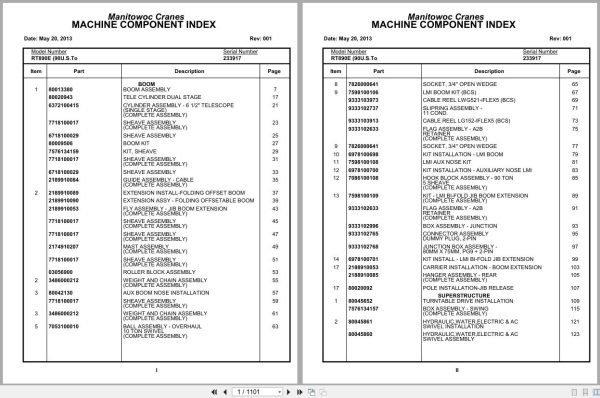 Grove Crane RT890E 233917 Parts Manual 2013 (1)