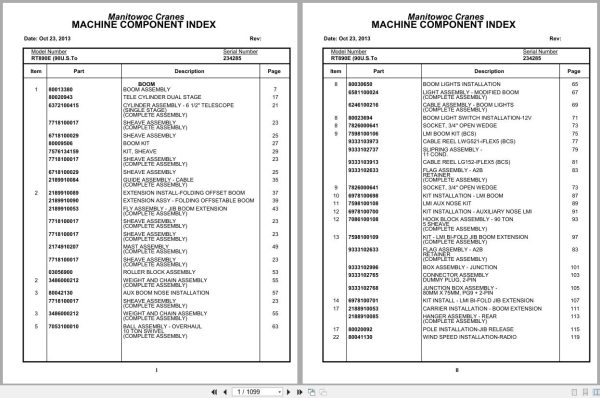 Grove Crane RT890E 234285 Parts Manual 2013 (1)