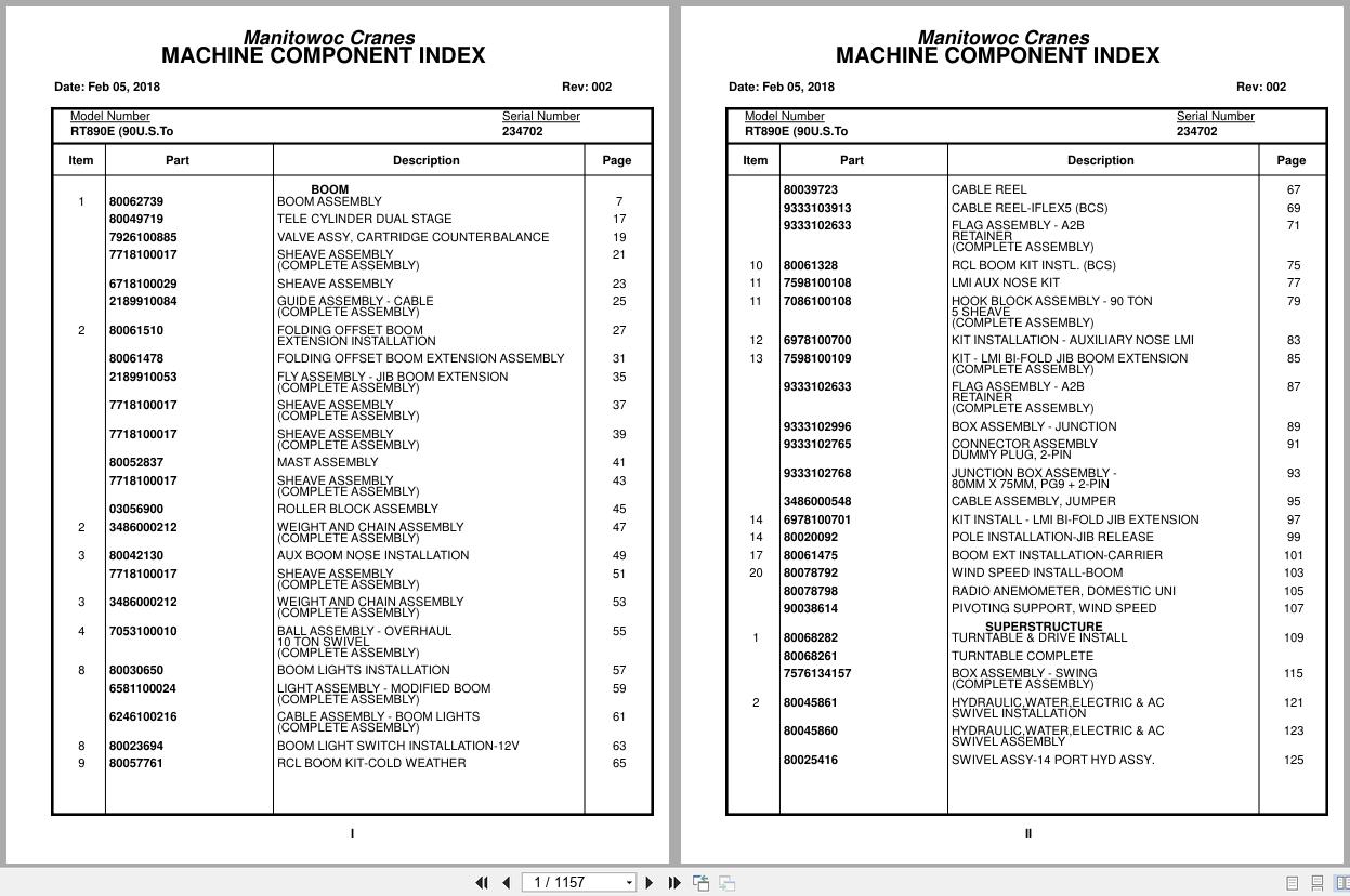Grove Crane RT890E 234702 Parts Manual 2018 (1)