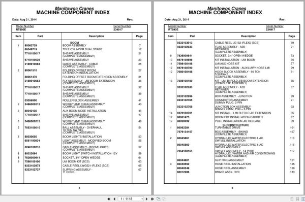 Grove Crane RT890E 234917 Parts Manual 2014 (1)