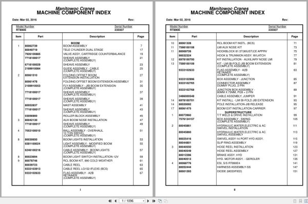 Grove Crane RT890E 235507 Parts Manual 2016 (1)