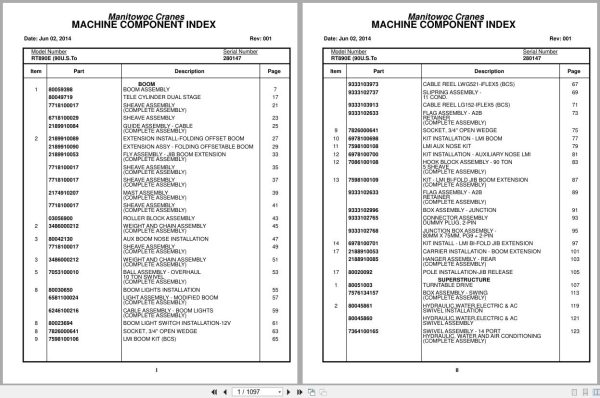 Grove Crane RT890E 280147 Parts Manual 2014 (1)