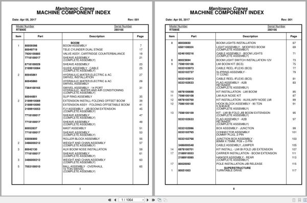Grove Crane RT890E 280166 Parts Manual 2017 (1)