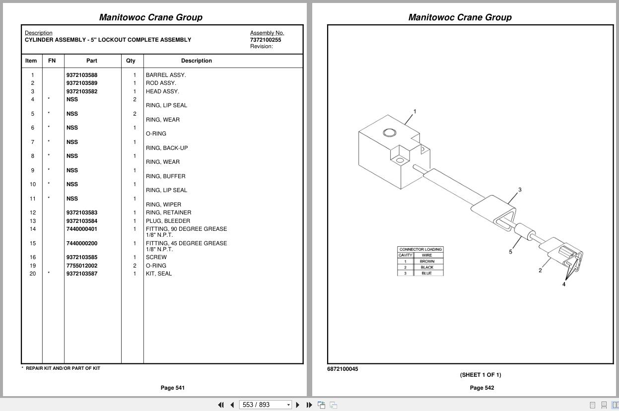 Grove Crane RT890E3 225667 Parts Manual 2006 (2)
