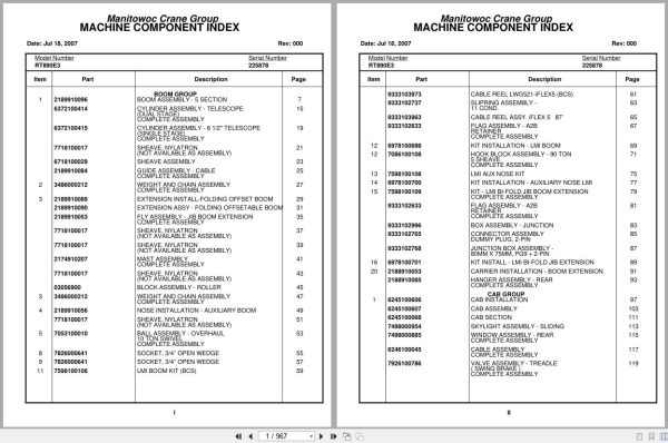 Grove Crane RT890E3 225878 Parts Manual 2007 (1)