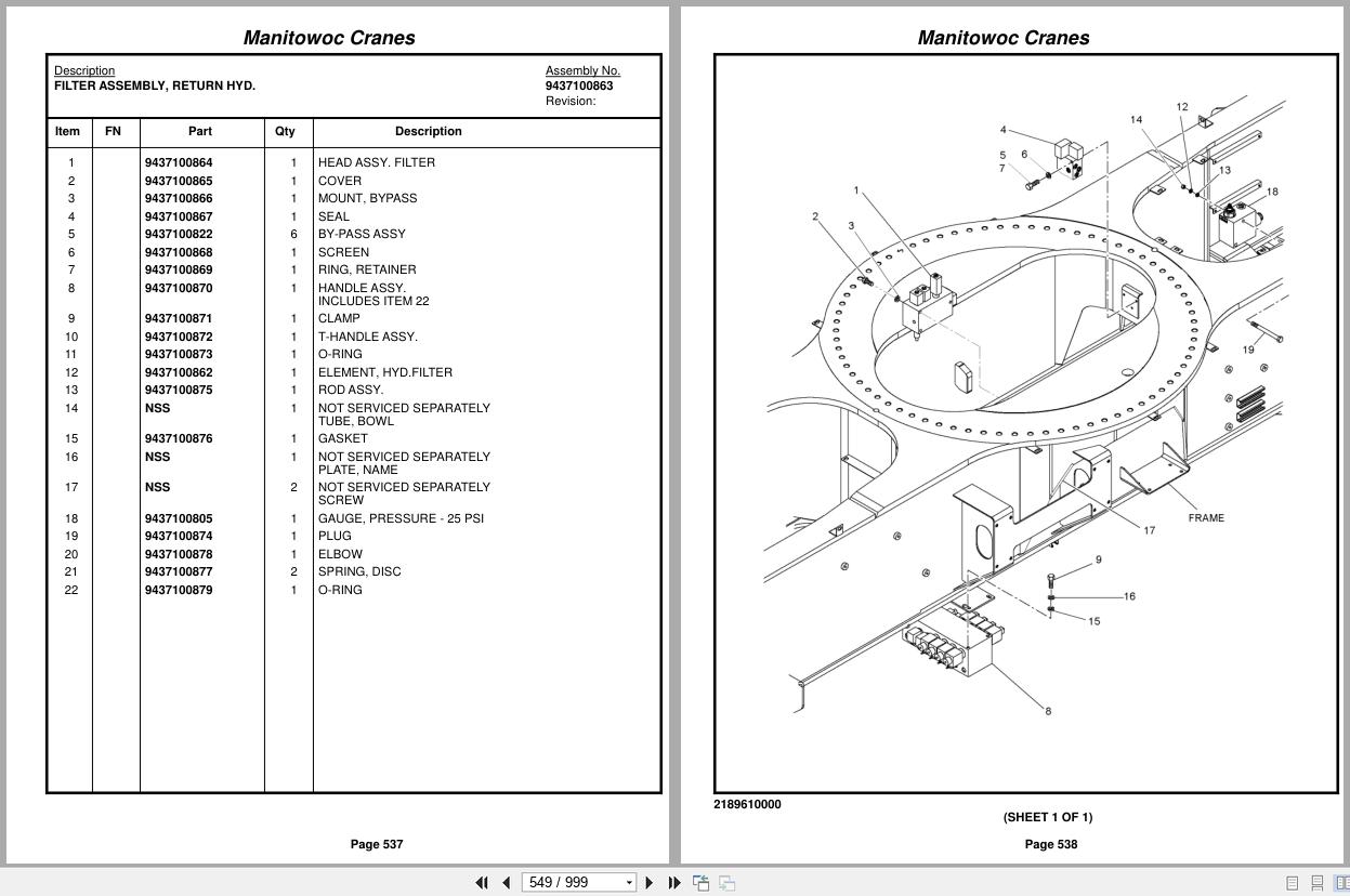 Grove Crane RT890E3 225991 Parts Manual 2016 (2)