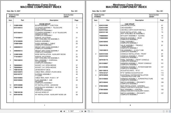 Grove Crane RT890E3 226487 Parts Manual 2007 (1)