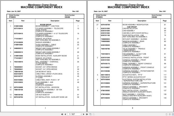 Grove Crane RT890E3 226488 Parts Manual 2007 (1)