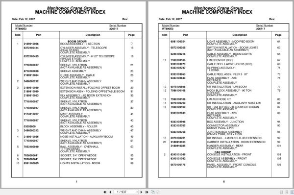 Grove Crane RT890E3 226717 Parts Manual 2007 (1)